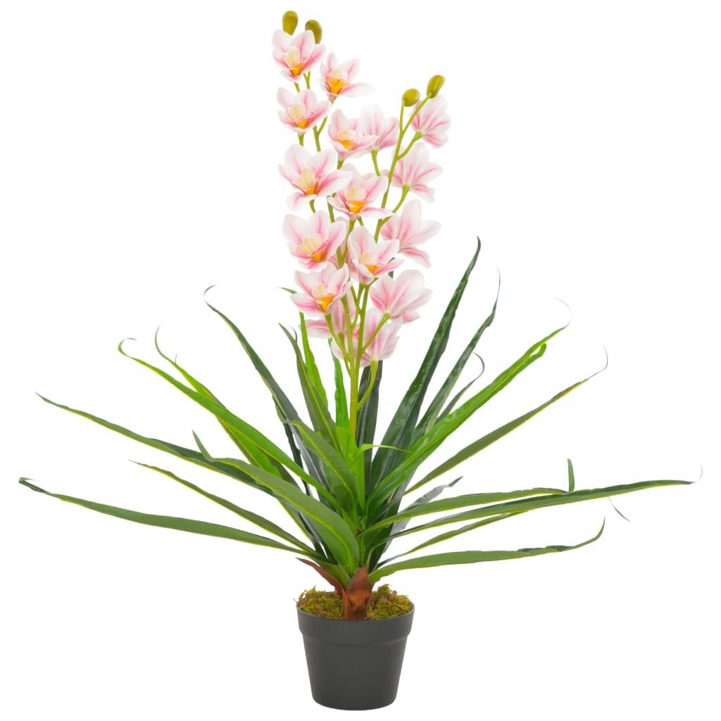Kunstig plante orkidé med urtepotte pink 90 cm