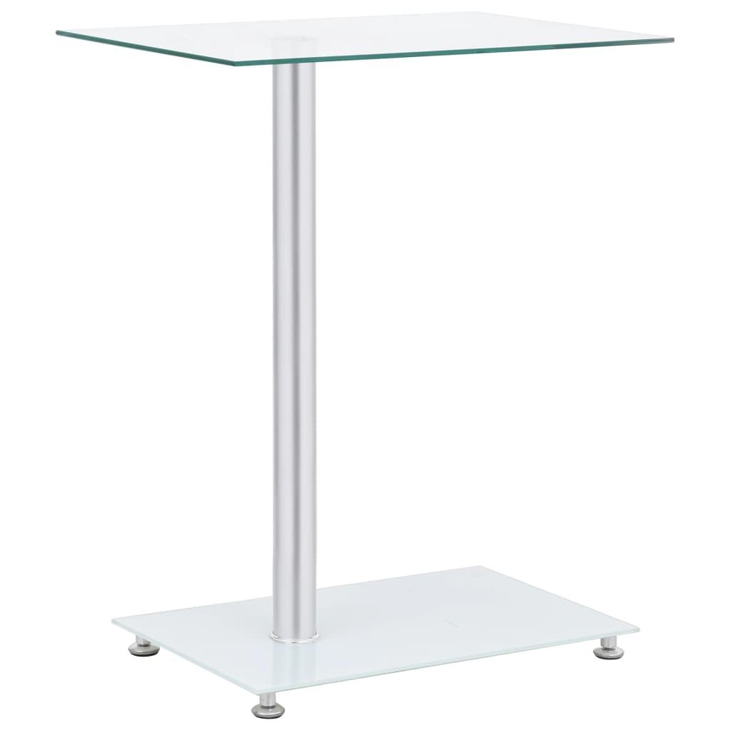 U-formet sidebord 45x30x58 cm hærdet glas transparent billede