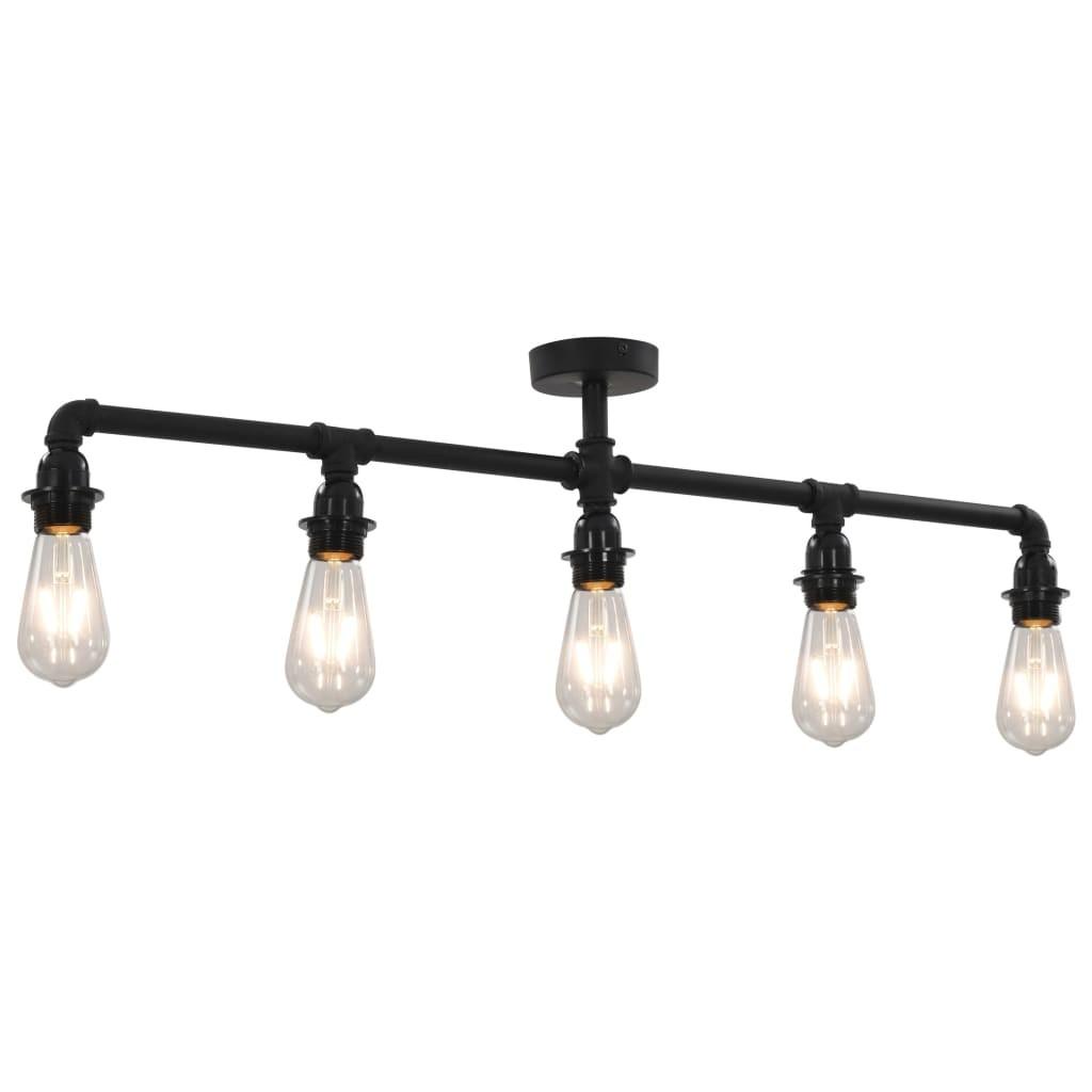 Loftlampe 5 x E27-pærer sort