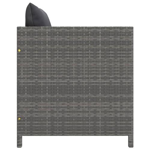 Loungesæt til haven 8 dele med hynder polyrattan grå