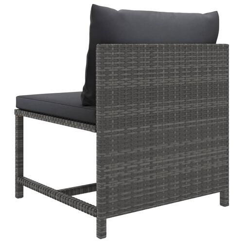 Loungesæt til haven 9 dele med hynder polyrattan grå