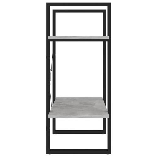 Bogreol med 2 hylder 60x30x70 cm konstrueret træ betongrå