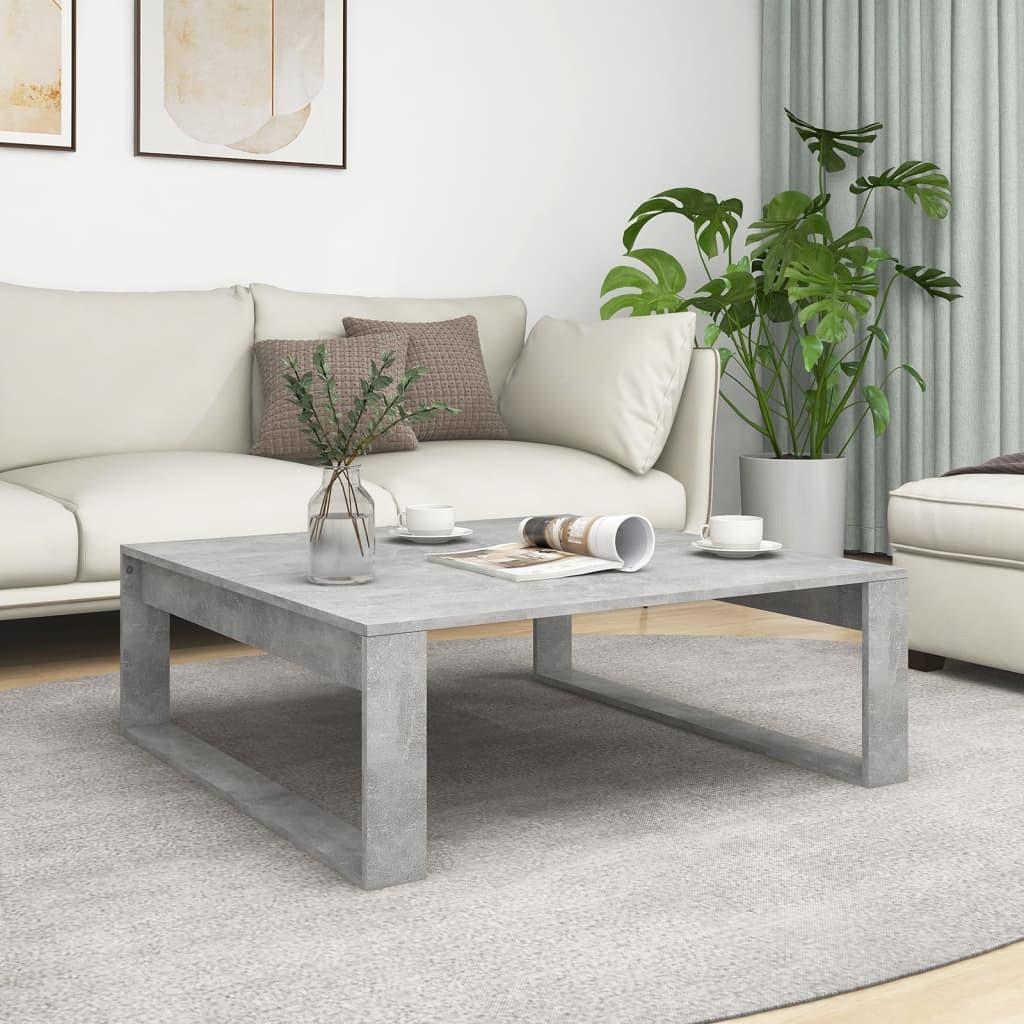 Sofabord 100x100x35 cm konstrueret træ betongrå
