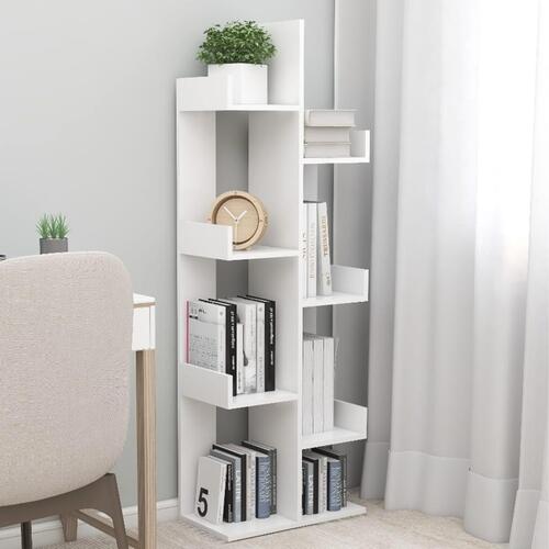 Bogreol 48x25,5x140 cm konstrueret træ hvid