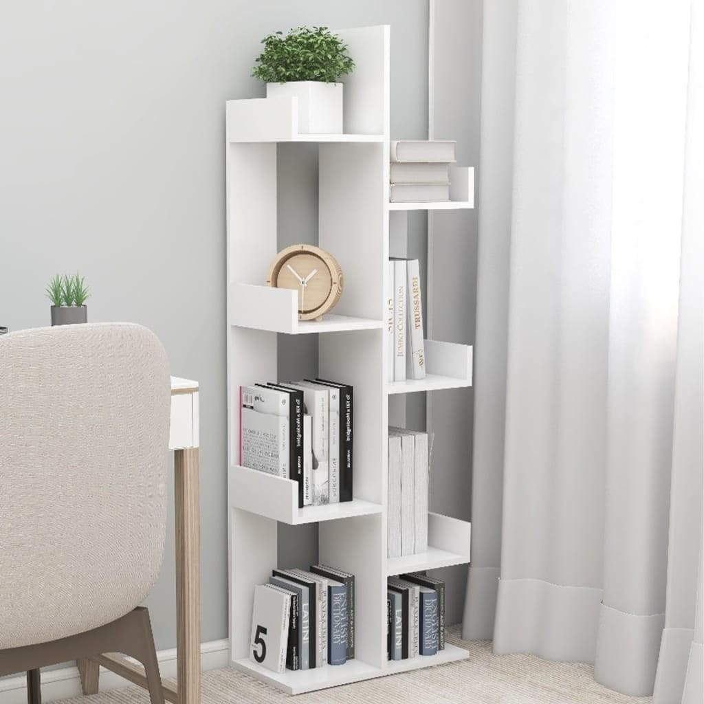Bogreol 48x25,5x140 cm konstrueret træ hvid