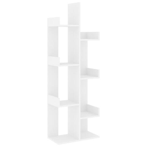 Bogreol 48x25,5x140 cm konstrueret træ hvid