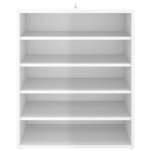 Skoskab 60x35x70 cm spånplade hvid højglans