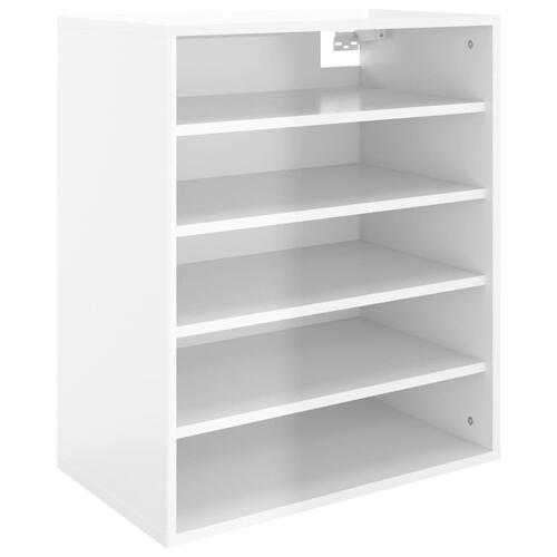 Skoskab 60x35x70 cm spånplade hvid højglans