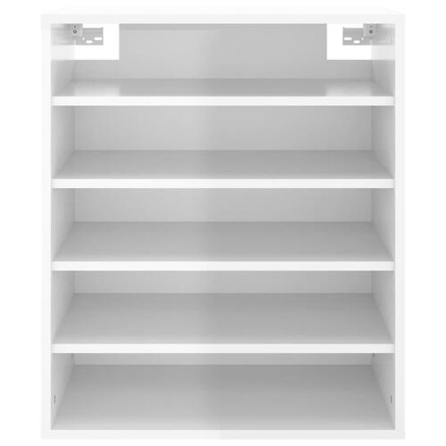 Skoskab 60x35x70 cm spånplade hvid højglans
