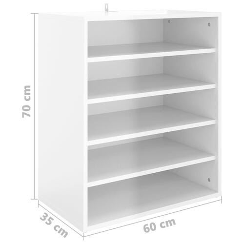 Skoskab 60x35x70 cm spånplade hvid højglans