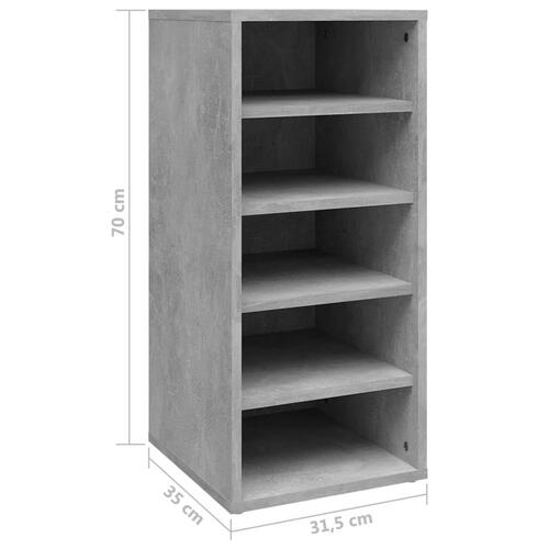 Skoreol 31,5x35x70 cm konstrueret træ betongrå