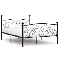 Sengestel med lamelbund 160 x 200 cm metal sort