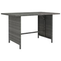 Havebord 110x70x65 cm polyrattan grå