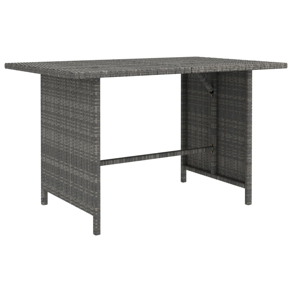 Havebord 110x70x65 cm polyrattan grå