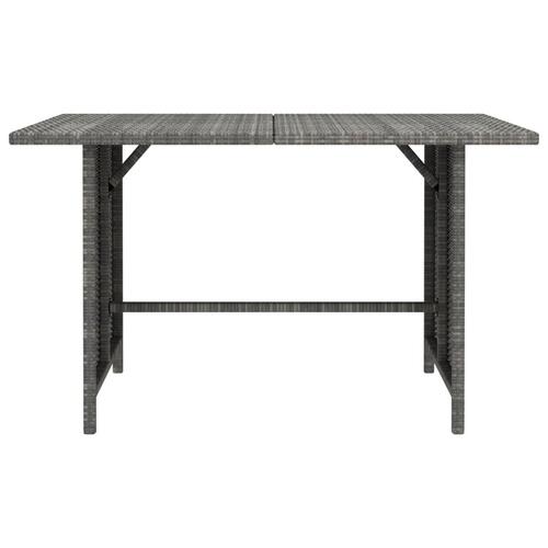 Havebord 110x70x65 cm polyrattan grå