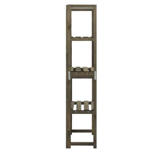 Espalier med hylder 55x30x140 cm massivt grantræ grå