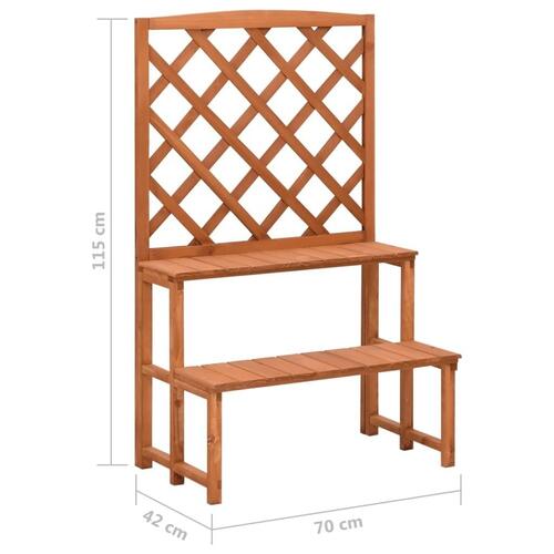 Plantestativ med espalier 70x42x115 cm massivt grantræ