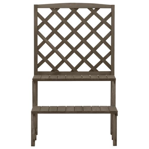 Plantestativ med espalier 70x42x115 cm massivt grantræ grå