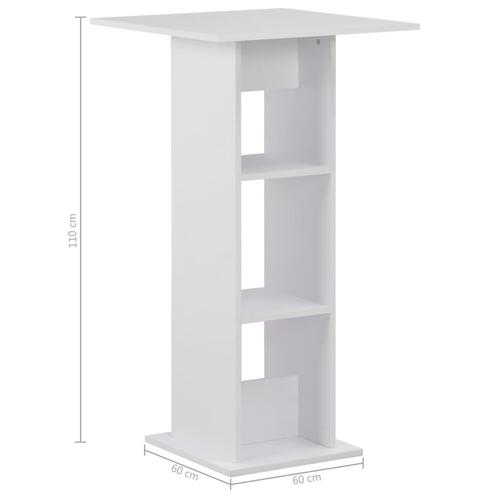 Barbord 60x60x110 cm hvid