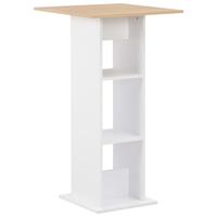 Barbord 60x60x110 cm hvid og sonoma-eg
