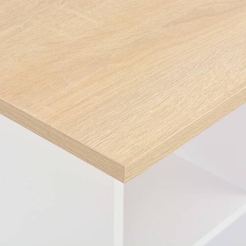Barbord 60x60x110 cm hvid og sonoma-eg