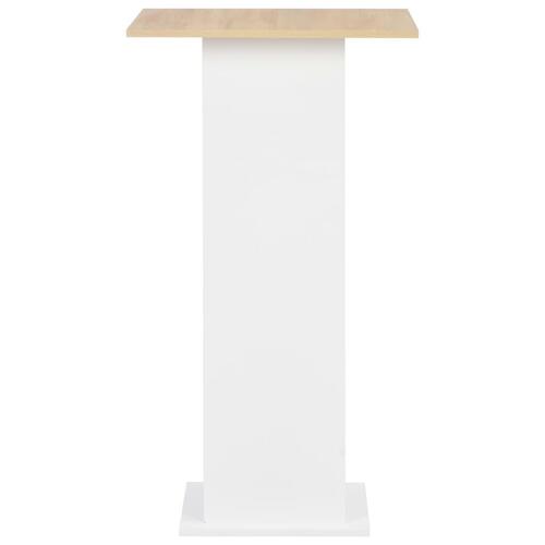 Barbord 60x60x110 cm hvid og sonoma-eg