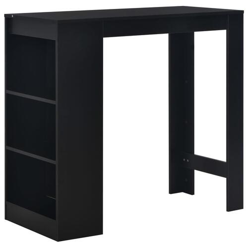 Barbord med hylde sort 110 x 50 x 103 cm