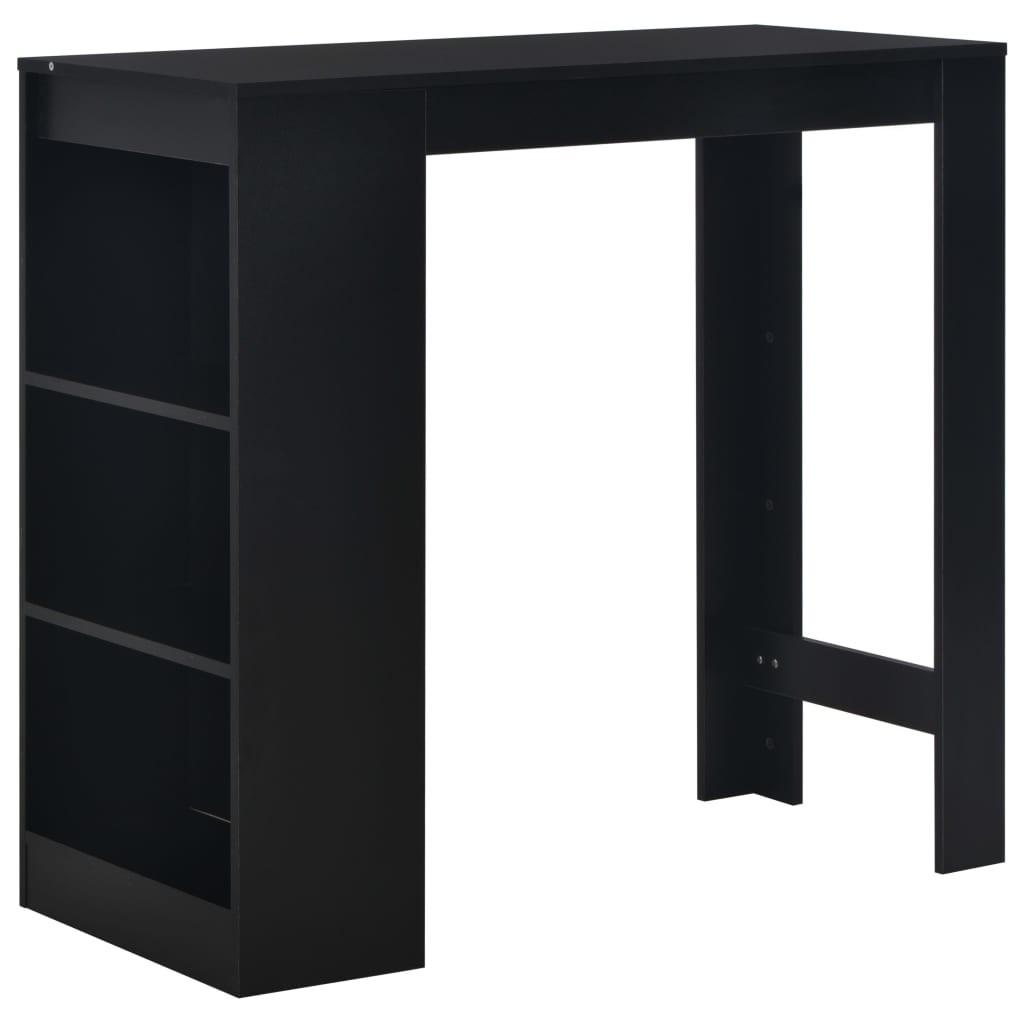 Barbord med hylde sort 110 x 50 x 103 cm