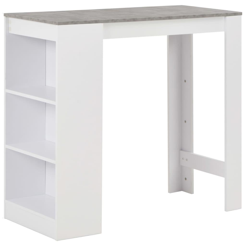 Barbord med hylde 110 x 50 x 103 cm hvid