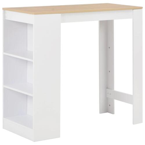 Barbord med hylde 110 x 50 x 103 cm hvid