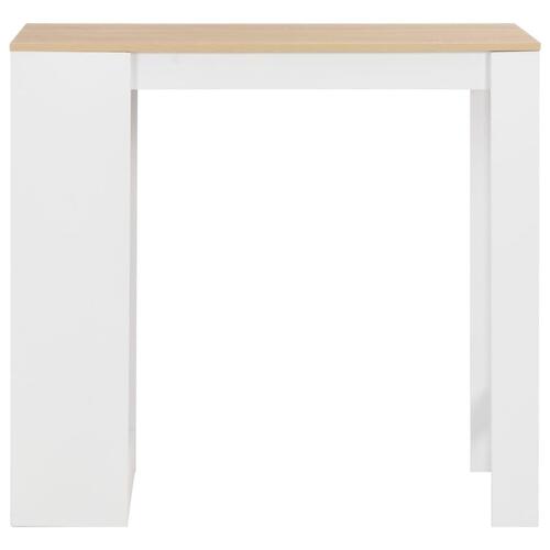 Barbord med hylde 110 x 50 x 103 cm hvid