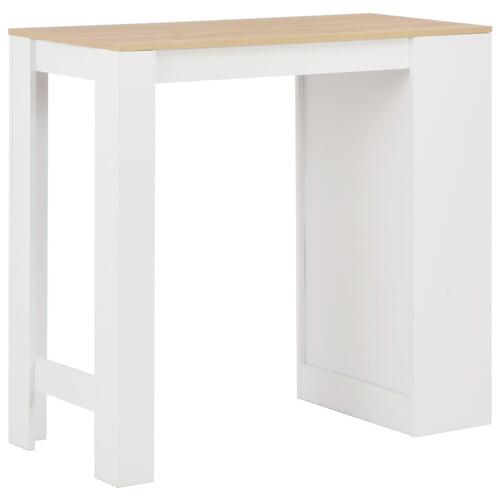 Barbord med hylde 110 x 50 x 103 cm hvid