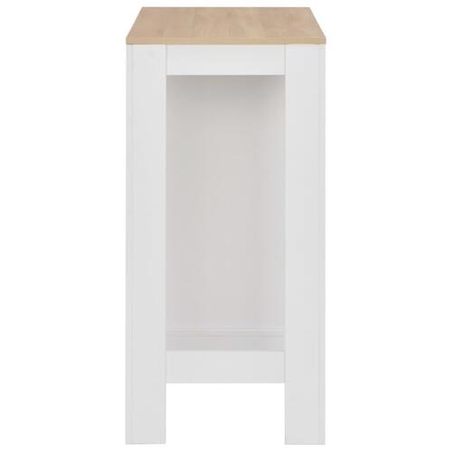 Barbord med hylde 110 x 50 x 103 cm hvid