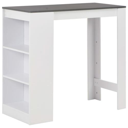 Barbord med hylde 110 x 50 x 103 cm hvid