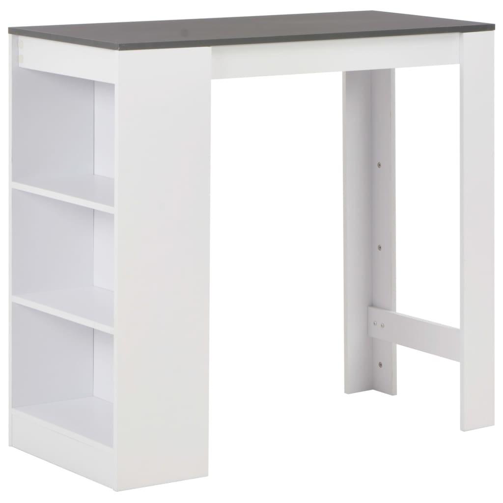 Barbord med hylde 110 x 50 x 103 cm hvid