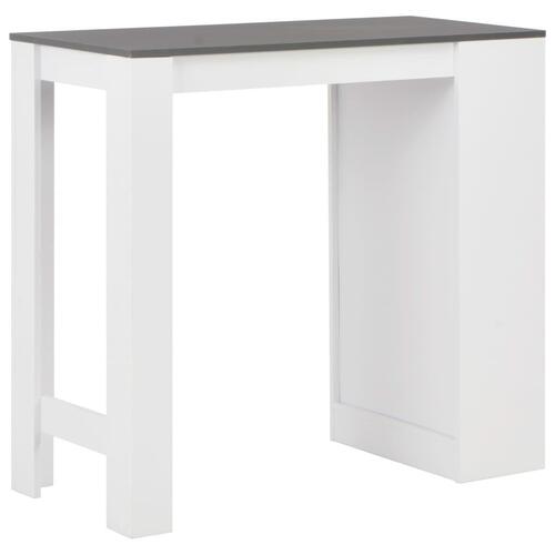 Barbord med hylde 110 x 50 x 103 cm hvid