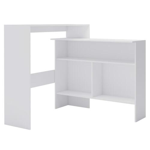 Barbord med 2 bordplader 130x40x120 cm hvid