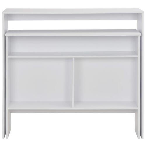 Barbord med 2 bordplader 130x40x120 cm hvid