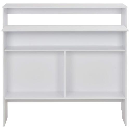 Barbord med 2 bordplader 130x40x120 cm hvid