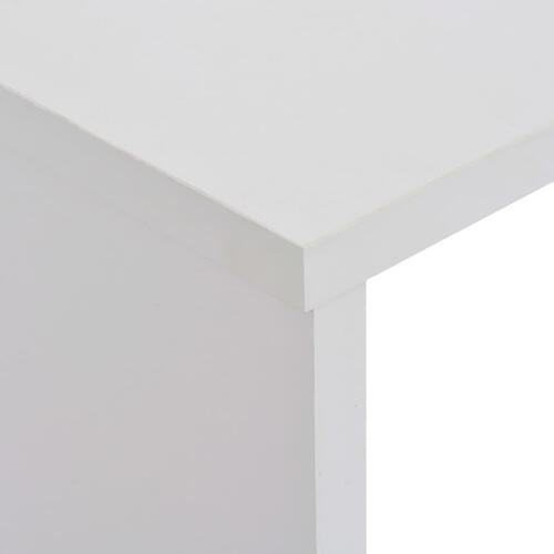 Barbord med 2 bordplader 130x40x120 cm hvid