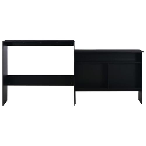 Barbord med 2 bordplader 130 x 40 x 120 cm sort