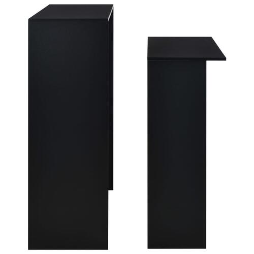 Barbord med 2 bordplader 130 x 40 x 120 cm sort