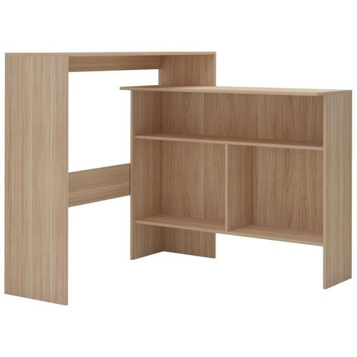 Barbord med 2 bordplader 130 x 40 x 120 cm egetræ
