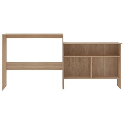 Barbord med 2 bordplader 130 x 40 x 120 cm egetræ