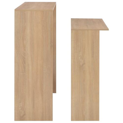 Barbord med 2 bordplader 130 x 40 x 120 cm egetræ