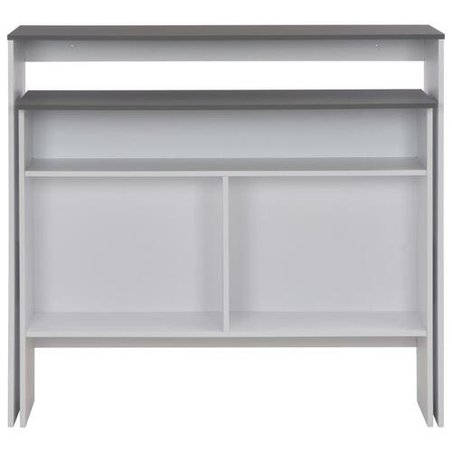 Barbord med 2 bordplader 130x40x120 cm hvid og grå