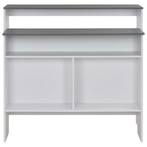 Barbord med 2 bordplader 130x40x120 cm hvid og grå