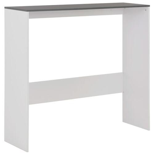 Barbord med 2 bordplader 130x40x120 cm hvid og grå