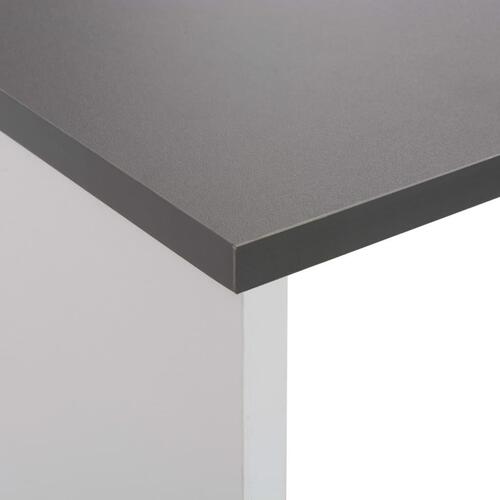 Barbord med 2 bordplader 130x40x120 cm hvid og grå