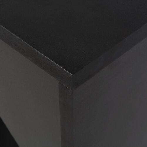 Barbord med bevægelig hylde 138x39x110 cm sort